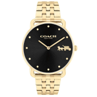 Coach Elliot Gold Stainless steel Analog Women's Watch Black Dial 
