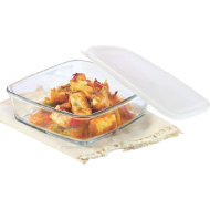 Borosil 500ml Square Dish with Lid Storage