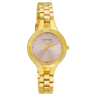Sonata Gold Edit Pink Dial Watch With Stainless Steel Strap - Ladies