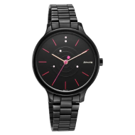 Sonata Play Black Dial Stainless Steel Strap - Ladies