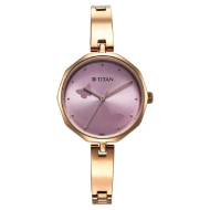 Titan Karishma Quartz Analog Pink Dial Stainless Steel Strap Watch - Ladies