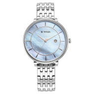 Titan Workwear Blue Dial Analog with Date Stainless Steel Strap Watch - Ladies