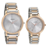 Sonata Quartz Analog Silver Dial Metal Strap Watch for Couple