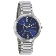 Sonata Steel Daisies Blue Dial Stainless Steel Strap Watch - Ladies