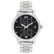 Fastrack Bold Quartz Black Dial Stainless Steel Strap Watch - Gents