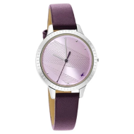 Fastrack Stunners Quartz Analog Purple Dial Leather Strap Watch - Ladies
