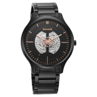 Sonata Unveil Quartz Multifunction Black Dial Stainless Steel Strap Watch - Gents