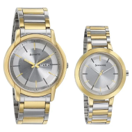 Sonata Quartz Silver Dial Metal Strap Watch - Couple