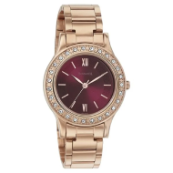 Sonata Blush It Up Maroon Dial Watch With Stainless Steel Strap - Ladies