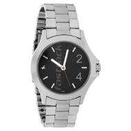Fastrack Quartz Analog Black Dial Stainless Steel Strap Watch - Gents