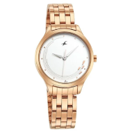Fastrack Stunners Quartz White Dial Stainless Steel Strap Watch - Ladies