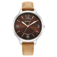 Titan Trendsetters Brown Dial Analog Leather Strap watch - Ladies
