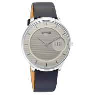 Titan Edge Baseline Grey Dial Analog Leather Strap watch - Gents