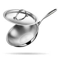 Stahl 24cm Triply Artisan Deepfrypan Wok Lid