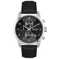 Hugo Boss Men's Skymaster Black Dial Leather Watch