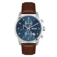 Hugo Boss Leather Skymaster Analog Blue Dial Men's Watch
