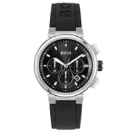 Hugo Boss Men's One Black Dial Silicone Strap Watch