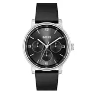 Hugo Boss Black Leather Multi-function Men's Watch