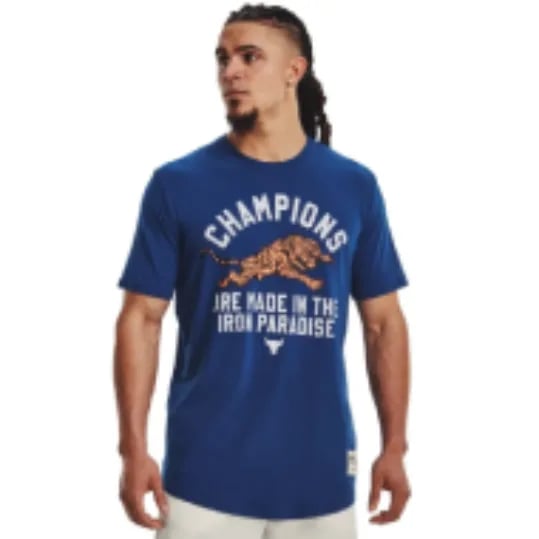 Men's Under Armour Project Rock Champ Tee Blue Mirage