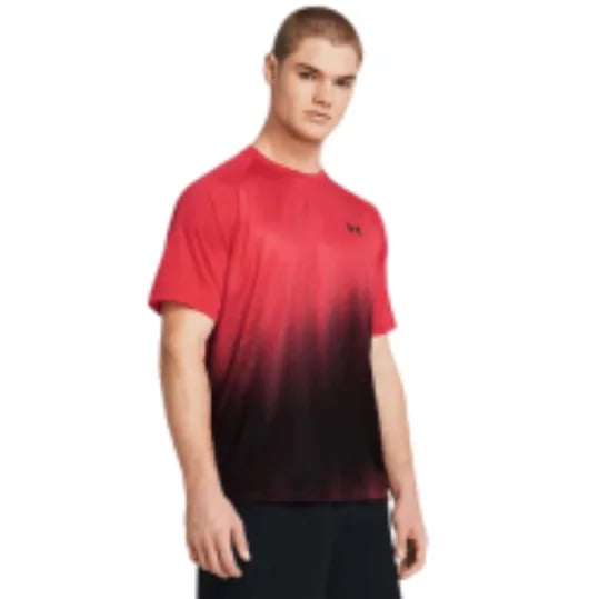 Men's UA Tech™ Fade Short Sleeve Racer Red / Black