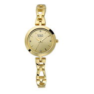 TITAN Raga Grey Dial Golden Metal Strap Watch - Ladies