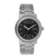 Fastrack Black Dial Stainless Steel Strap Watch - Gents