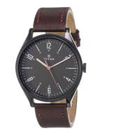 TITAN Workwear Watch with Black Dial & Brown Leather Strap - Gents 