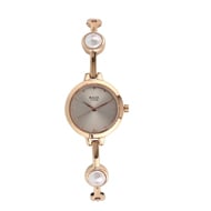 TITAN Raga Grey Dial Rose Gold Metal Strap Watch - Ladies