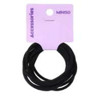 Miniso Double Layered Hair Tie 5 pcs (Black)