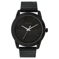 Sonata Quartz Analog with Date Anthracite Dial Leather Strap Watch for Men