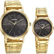 Sonata Alloy Pairs Quartz Analog Grey Stainless Steel Strap for Couple