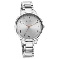 Titan Urban Silver White Dial Analog Metal Strap Watch for Women