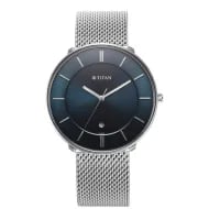 Titan Noir Blue Dial Analog Stainless Steel Strap Watch for Men