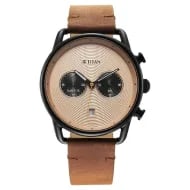 Titan Retro Analog Leather Strap watch for Men
