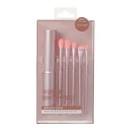 Miniso Portable Eye Makeup Brushes Set with Holder 5 Pcs - Pink
