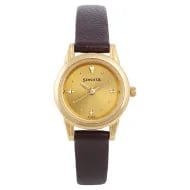 Sonata Quartz Analog Champagne Dial Leather Strap Watch for Women
