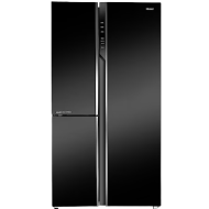 Haier 598L Side By Side Triple Door Inverter Refrigerator - Black Glass