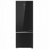 Haier 355L Double Door Inverter Bottom Freezer Refrigerator - Black Glass