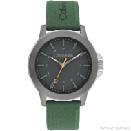Calvin Klein Men Grey Dial Green Silicone