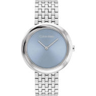 Calvin Klein Twisted Bezel Women's Light Blue Dial Stainless Steel Watch
