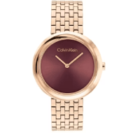Calvin Klein Twisted Bezel Mauve Dial Women's Watch