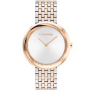 Calvin Klein Twisted Bezel 34mm White Dial Women's Watch