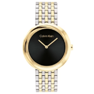 Calvin Klein Twisted Bezel 34mm Black Dial Women's Watch