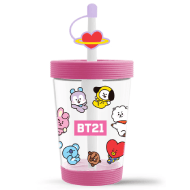 Miniso BT21 Collection Portable Plastic Tumbler (535ml)(Pink)