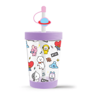 Miniso BT21 Collection Portable Plastic Tumbler (535ml)(Purple)