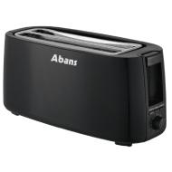 Abans 4 Slice Pop Up Toaster - Black