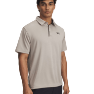 Underarmour Short Sleeve Polo Tech Polo - Timberwolf Taupe / Black