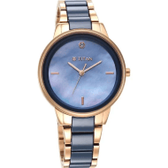Titan Purple Ceramics Blue Dial Analog Steel and Ceramic Strap watch for Women