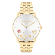 Coach Women Elliot Crystal Accent and Gold-Tone Bracelet Watch