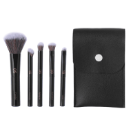 Miniso Black Gold Series 5 Piece Makeup Brush Set With Storage Bag